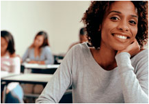 student in classroom